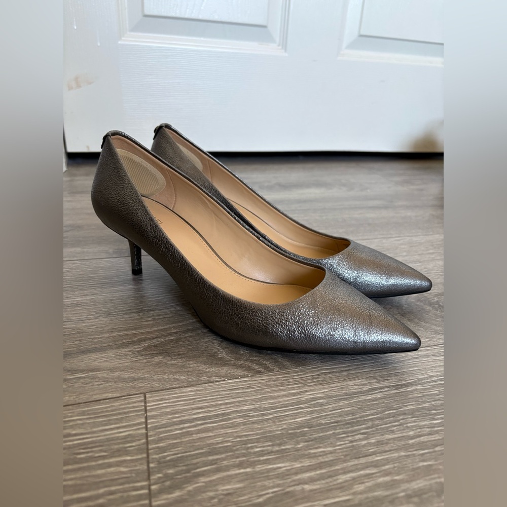 Grey/Silver Michael Kors Kitten Heels Size 9.5